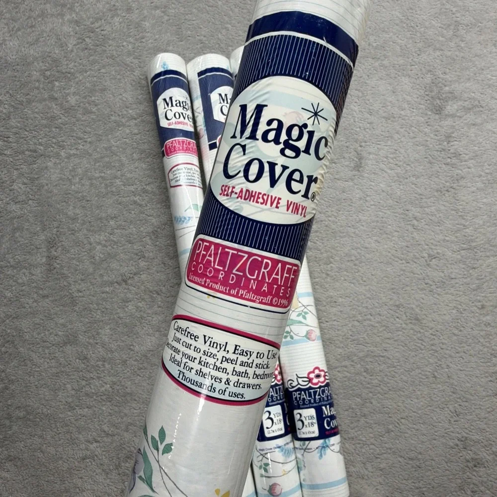 4 VTG 1996 Magic Cover Self Adhesive Vinyl April Pfaltzgraff Coordinates NEW NOS